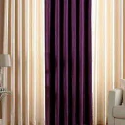 BELLA TRUE Cream & Purple 3 Pieces Long Door Curtains-image-7