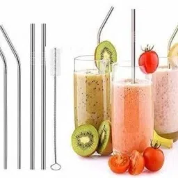 Reusable Stainless Steel Metal Straws (2 Straight & 2 Bent) with 1 Brush-image-10