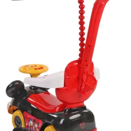disney Mickey Ride-On Push Car | Mickey Face Shape | Imported Premium Quality | Red & Black Colour Car Non Battery Operated Ride On image 4