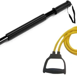 Gym Combo of Power Twister Bar 20 Kg with Double Toning Tube Fitness Accessory Kit Kit-image-82