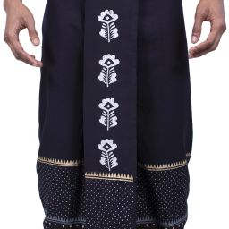 Nakshi Nakshi Rayon Black 2268 Block Print Dhoti Printed, Solid, Geometric Print Men Dhoti-image-14