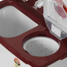 onida 8 kg 5 star and In-built Basket Semi Automatic Top Load Red, White image 5