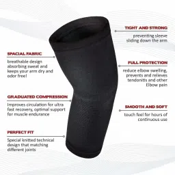 top solutions for every need Premium Unisex Compression Elbow Sleeves For Tendonitis | With 4D Stretch Elbow Support image 3