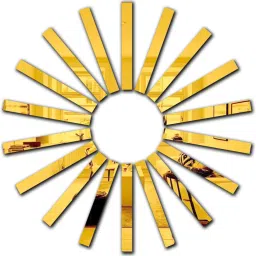 24 cm Strip 20 Golden Mirror sticker for wall, Acrylic Sticker for wall Self Adhesive Sticker-image-30