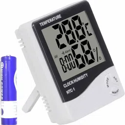Imported Best Quality Humidity Meter Clock High Accuracy LCD Display Thermometer Hygrometer Indoor Temperature Humidity Meter Clock Digital Room Wall All-in-One Digital Moisture Measurer-2