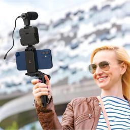 YAROH VID56-KIT99-Video Kit Vlogging Kit with Microphone Tripod Stand and LED Light Tripod image 2