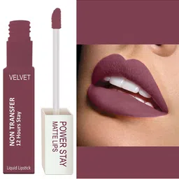 FORFOR Set of 2 Power Stay Matte Lips Non-Transfer 12 Hours Stay Velvet Matte Liquid Lipstick 4 ml Each- Mauve Matte 23-Peppy Red 22 image 5