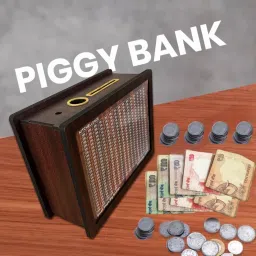 Wooden Money/Piggy Bank, with 5+ Sheets for savings 1,00,000 for Kids Coin Bank-picture-17