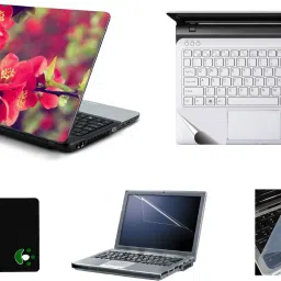 Mitram 5in1 Laptop Accessories Combo 15.6 Inch Flower Red laptop Skins Stickers, Screen Guard, Key Guard, Mouse Pad and Palmrest Skin for Laptops || Notebooks Combo Set-image-86