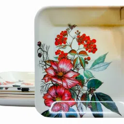 (SIZE-6 X 6" Inch) ROSE Snacks and Sweets, Plates/Tray for Party Serving Platter Chip & Dip Tray-image-57