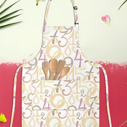 ArtzFolio Beige & White Printed Pure Cotton Apron-5