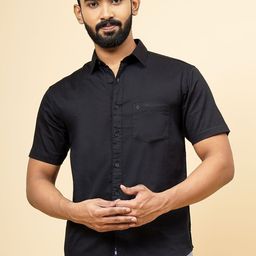 Greenfibre Men Spread Collar Solid Cotton Casual Shirt-picture-26