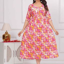 CORSICA Women Geometric Printed Maternity Midi Dress-image-72