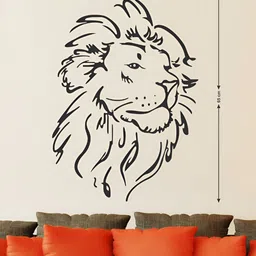 LANSTICK Black Terrific Lion Printed Self-Adhesive WallStickers-image-56