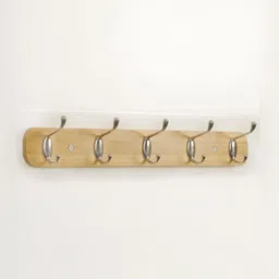 HOKIPO Brown Wooden Mounted Wall Hooks-29