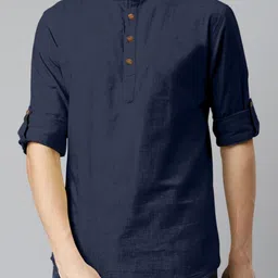 Fifth U Men Navy Blue Kurta-image-118