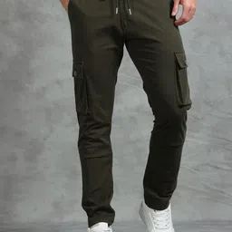 MIRAAN Men Regular Fit Cargos Trousers-image-47