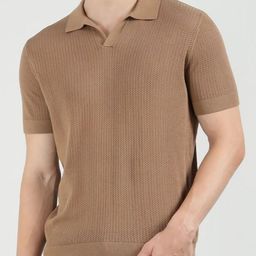 Karl Lagerfeld Men Self Design Polo Collar Cotton T-shirt-image-48