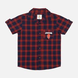 Bodycare Boys Checked Spread Collar Cotton Shirt-image-39