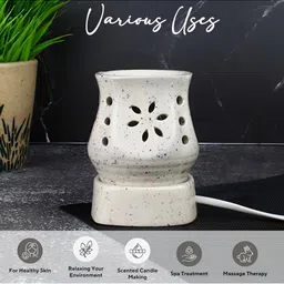 PEEPALCOMM 3Pcs White Electric Damru Shaed Diffuser With Jasmine Oils - 10 ml Each image 3