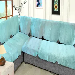 Fashion Throw Turquoise Blue Velvet Sofa Cover-image-90