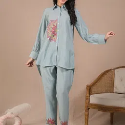 Readiprint Embroidered Shirt & Trousers Co-ords-image-73