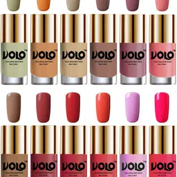 VOLO Set Of 12 Extra Shine Vibrant Shades Combo Nail Polish- 9.9ml Each- No-116-36