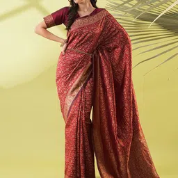 VILLAGIUS Ethnic Motifs Woven Design Kanjeevaram Saree-14