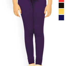 Tik Tok WEARSGirls Pack Of 5 Mid-Rise Churidar Length Leggings-image-66