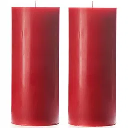 PEEPALCOMM Red 2 pieces Pillar Candle-2