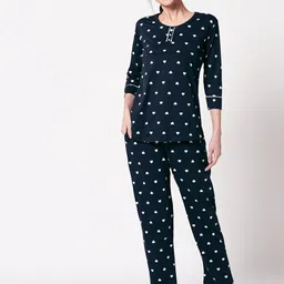 Zeyo Women Pure Cotton Conversational Printed Night suit-picture-43