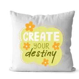 Loops n knots White & Green Create Your Destiny Printed Pre-Filled Cushion-picture-9