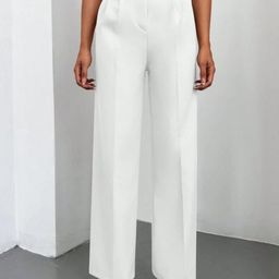 Next One Women Smart High-Rise Easy Wash Pleated Regular Trousers-picture-20