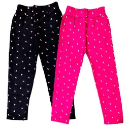 CUBIHEXA Girls Pack Of 2 Printed Mid-Rise Ankle Length Leggings-53