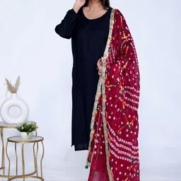 VL SAREES Embroidered Bandhani Dupatta with Mirror Work-picture-25