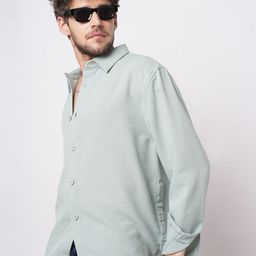 VASTRADO Men Classic Oversized Fit Textured Spread Collar Casual Shirt-picture-12