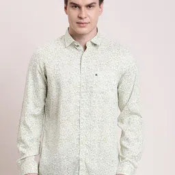 Turtle Relaxed Floral Printed Spread Collar Slim Fit Shirt-image-42