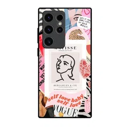 QRIOH Self Love Printed Lightweight Silicone Samsung Galaxy S23 Ultra 5G Glass Back Case-picture-34