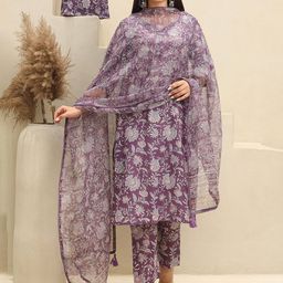 AMRUTVARSHA CREATION Women Floral Printed Kurta with Trousers & Dupatta-35