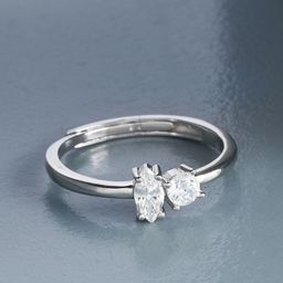 Kushal's Fashion Jewellery 92.5 Sterling Silver Rhodium-Plated Zircon-Studded Finger Ring-picture-17