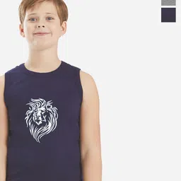 Bodycare Kids Boys Pack Of 2 Soft Breathable Sleeveless Cotton Vests KGA2016GRRD-60-30