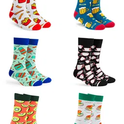 Dynamocks Pack Of 6 Patterned Calf-Length Socks-image-7
