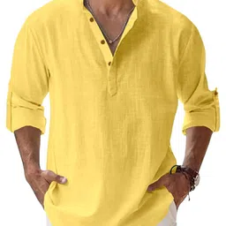 Fifth U Men Yellow Kurta-image-57