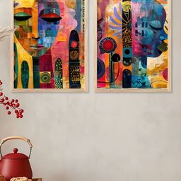 Kotart Brown & Blue 2 Pieces Printed Wooden Wall Arts-picture-4