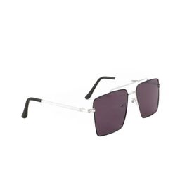 BAYBERRY Unisex Black Lens & Silver-Toned Square Sunglasses with-48