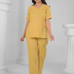ROOHANIYAT V-Neck Top With Trousers Co-Ords-image-34