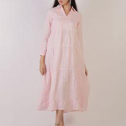 INAAYA JAIPUR Women Linen Fit & Flare Maxi Dress-image-40