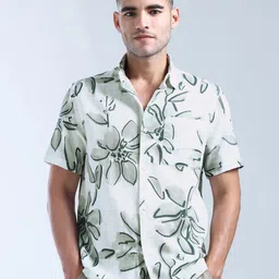 Flying Machine Men Classic Fit Spread Collar Floral Printed Cotton Casual Shirt-image-19
