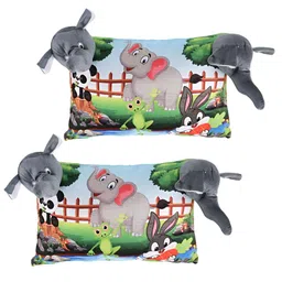 Kuber Industries 2-Pcs Grey Printed Baby Pillow-50