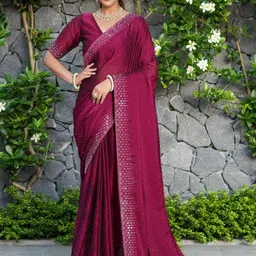 Rhey Embellished Beads and Stones Poly Georgette Saree-picture-14